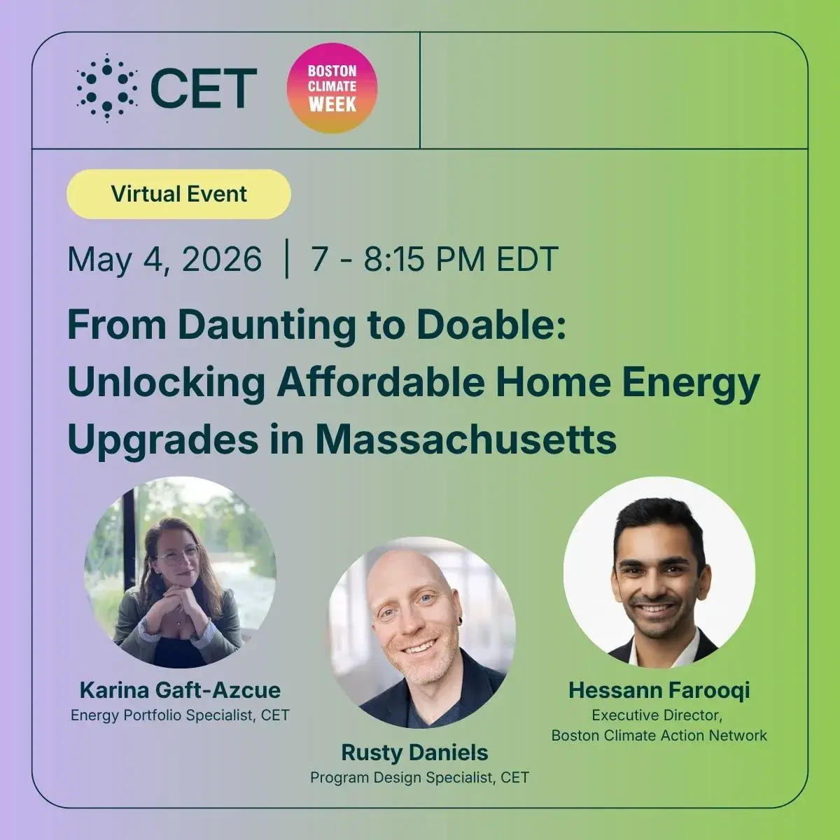 Event description with date, time and speakers