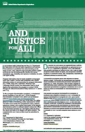 justice for all green covfer with letters justice for all