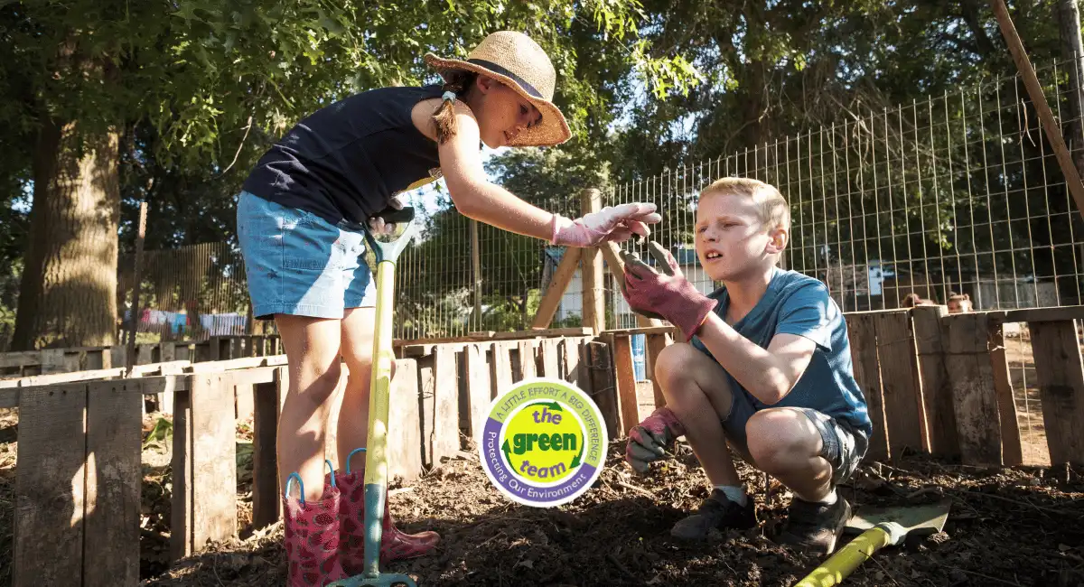 Students participating in The Green Team environmental program